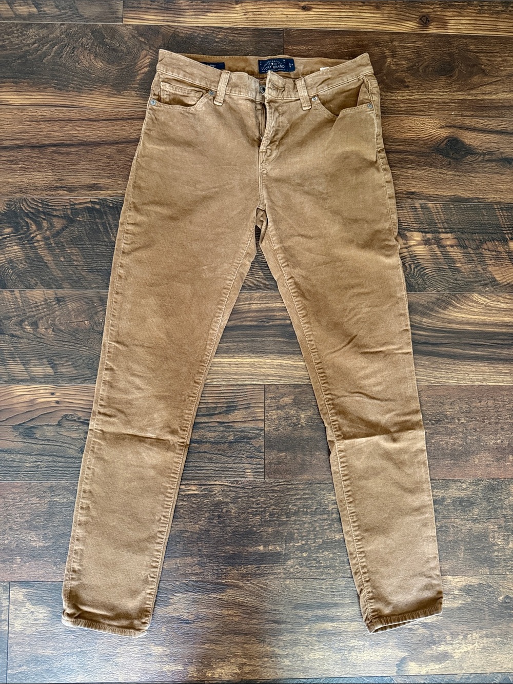 Lucky Brand Brooke Skinny Corduroy Pants in Tan